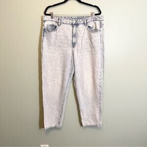 &Denim Womens Ultra High Waist Ankle Length Loose Mom Jeans Blue Size 16